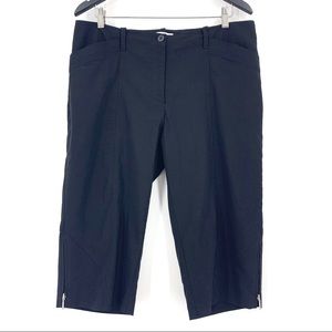 Cracked Wheat Black Knee Length Shorts with Zippered Bottoms, 14